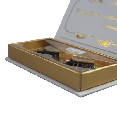 hot stamp gold book shaped eyelash paper box