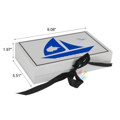 folding printing ribbon closures white cosmetic box