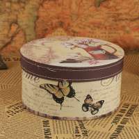 Butterfly round paper packaging extra large hat box