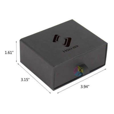 black jewelry cardboard box with sliding lid