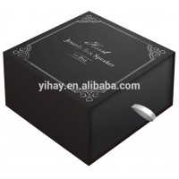 Free samples Black drawer jewelry box custom logo embossing paper box for bow tie