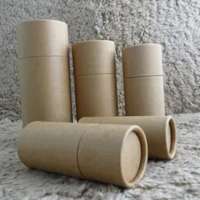 Wholesale stock mini eco packaging kraft paper empty red lipstick tube